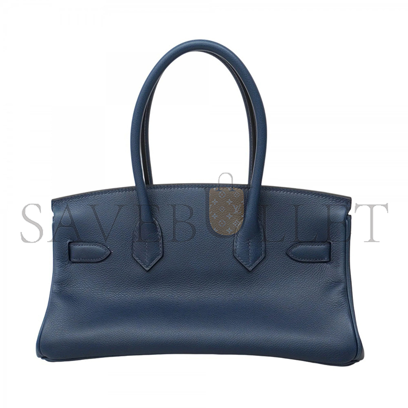 H**mes MASTER BIRKIN 29 EVERCOLOR SHOULDER BAG BLUE INDIGO (29*18*14cm)